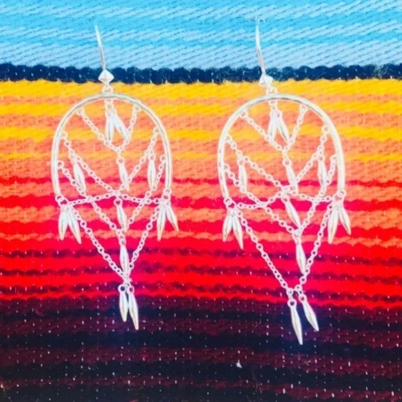 Stella & Dot | Shimmering Silver Helai Delicate Woven Web Chandelier Earโฆ - Picture 7 of 8